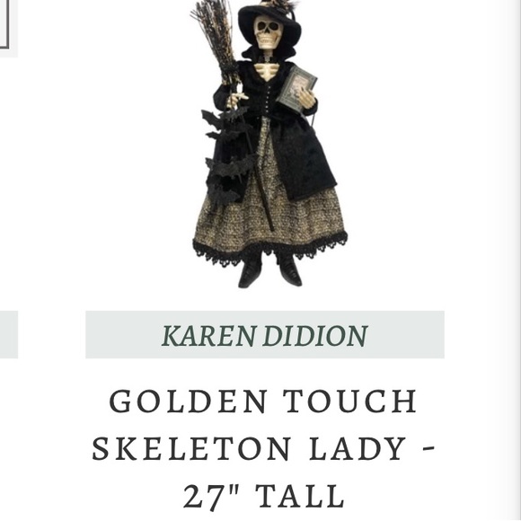 27” Golden Touch Skeleton Lady Witch - Picture 9 of 10